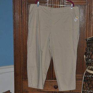 Womans Kaki Plus Size Cotton Pants